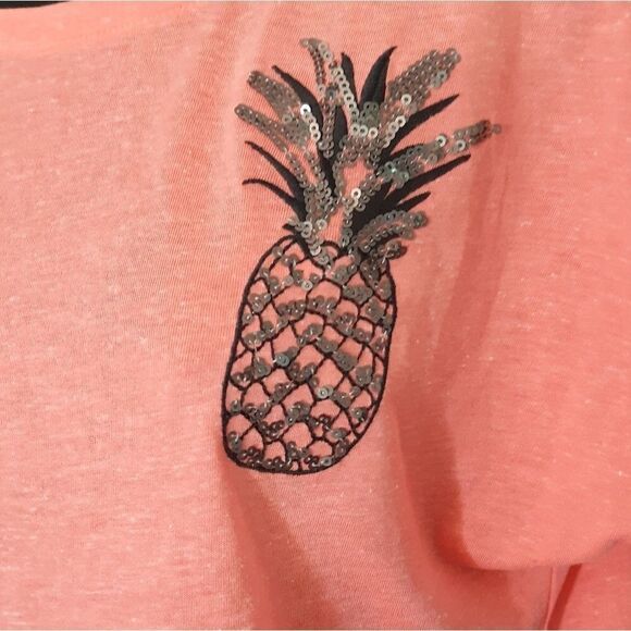 Apt 9 neon orange pineapple tshirt - Picture 4 of 4